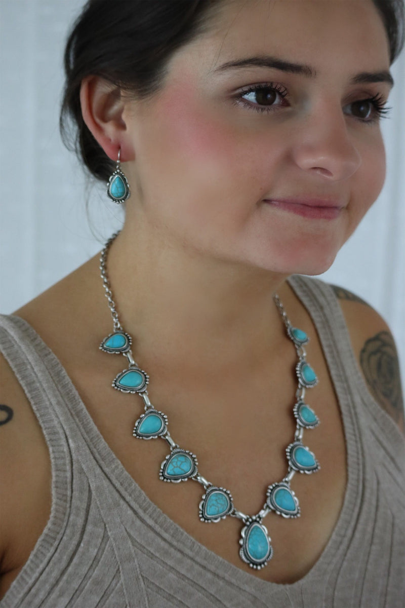WINDY'S WESTERN NECKLACE SET - TURQUOISE