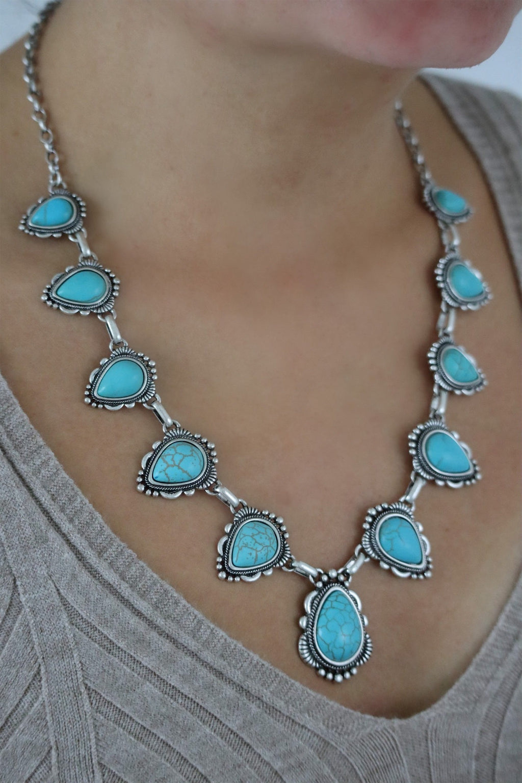WINDY'S WESTERN NECKLACE SET - TURQUOISE