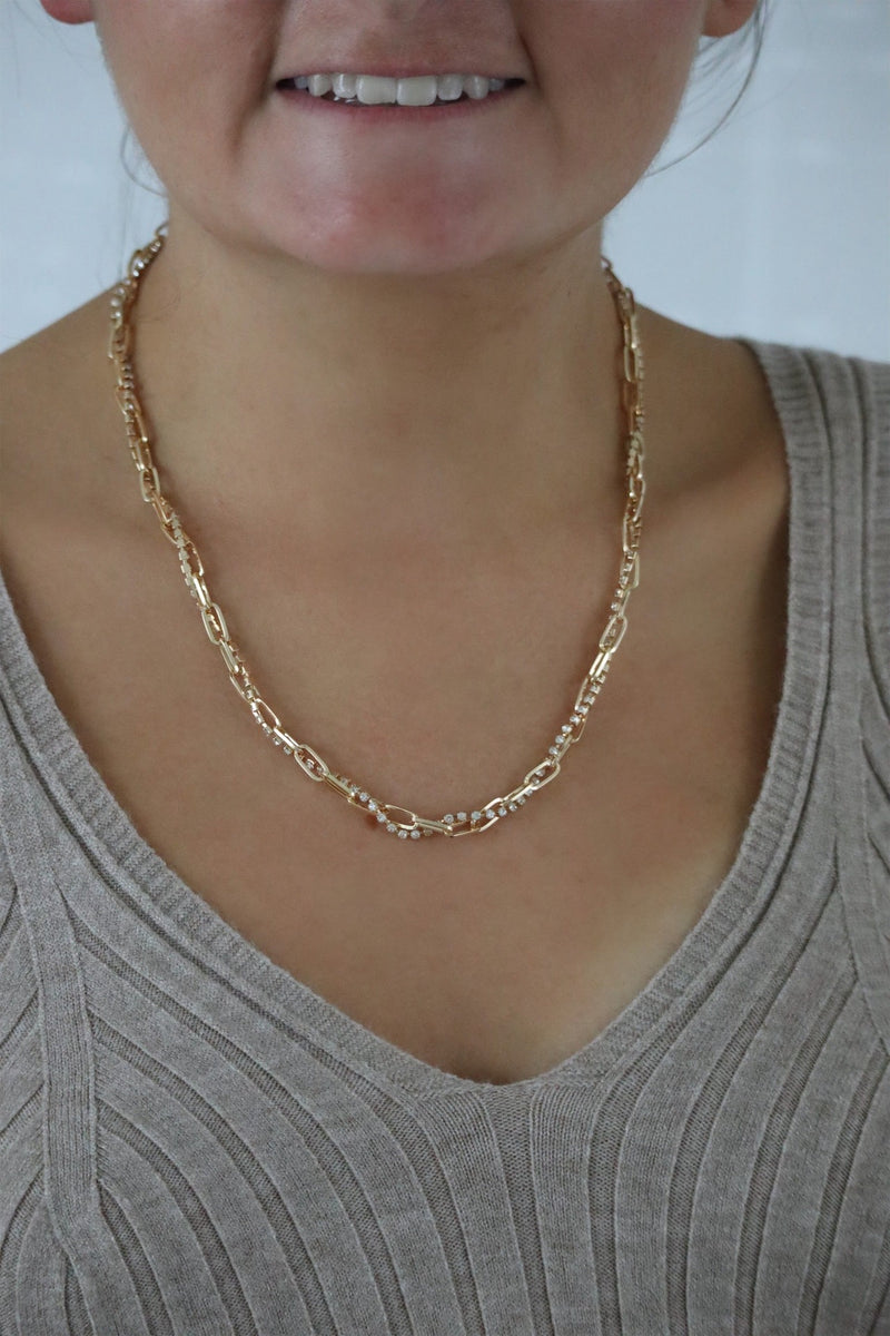 TARA'S TWISTED CHAIN NECKLACE - GOLD