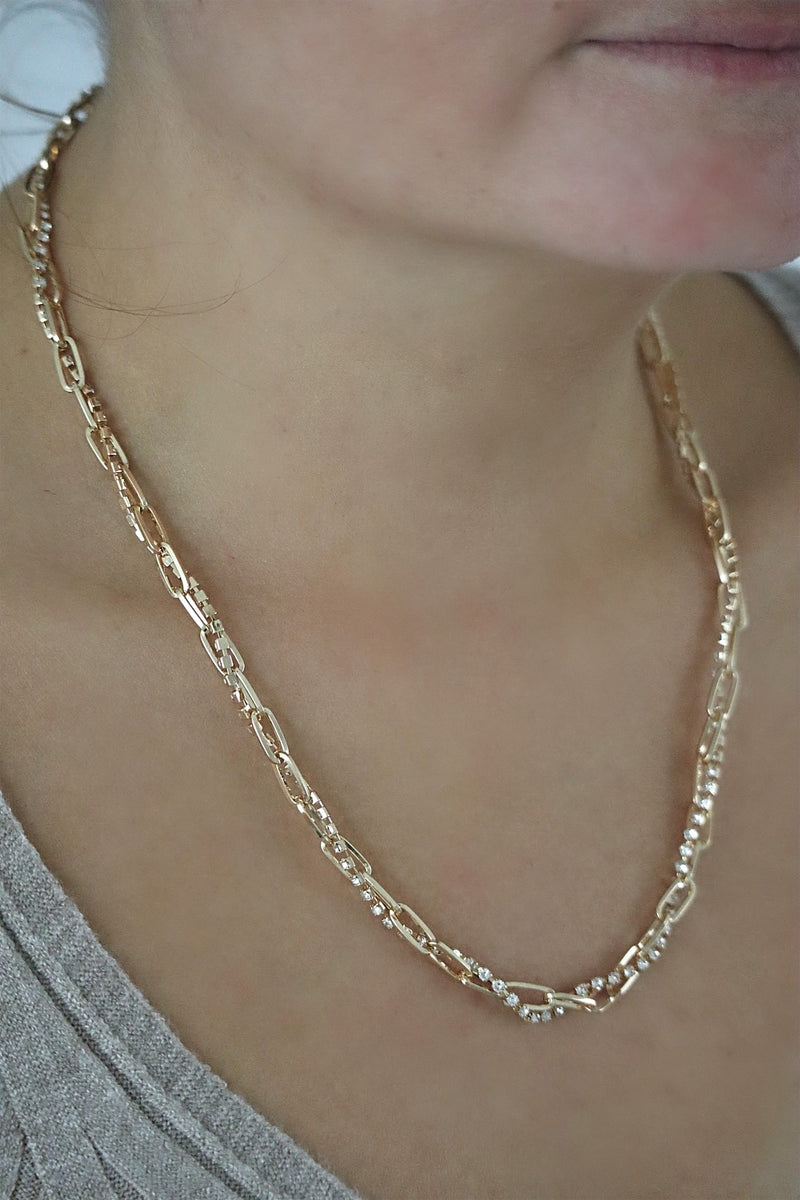 TARA'S TWISTED CHAIN NECKLACE - GOLD